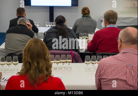 Olympia, Londra, Regno Unito. Il 26 gennaio 2018. La Francia mostra corre dal 26 gennaio - 28 gennaio 2018 dotate di francese regionale cibo e vini, la vendita di proprietà e le vacanze. Credito: Malcolm Park/Alamy Live News. Foto Stock