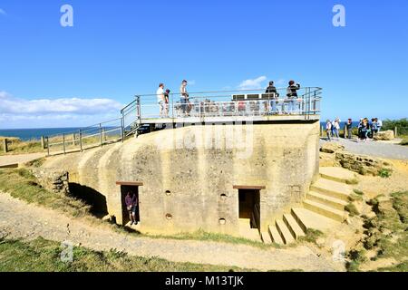 Francia, Calvados, Cricqueville en bessin, Pointe du Hoc, parte di sbarco in Normandia il 6 giugno 1944 Foto Stock