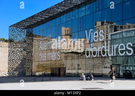 Francia, Bouches du Rhone, Marsiglia, MUCEM (Museo della civiltà in Europa e nel Mediterraneo) dagli architetti Rudy Ricciotti e R. Carta Foto Stock