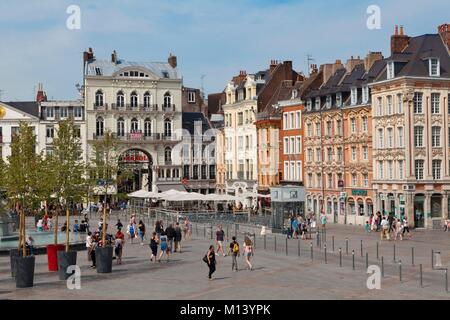 Francia, Nord, Lille, Place du General de Gaulle o Grand Place Foto Stock