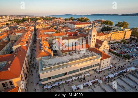 Croazia, Dalmazia Settentrionale, costa dalmata, Zadar, centro storico Foto Stock