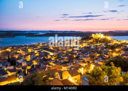 Croazia, Dalmazia Settentrionale, costa dalmata di Sibenik, Saint Michael della fortezza Foto Stock