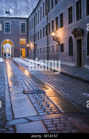 In Germania, in Baviera, Monaco di Baviera, il Residenz, ex palazzo reale dei Wittelsbach monarchi, ingresso, inverno Foto Stock