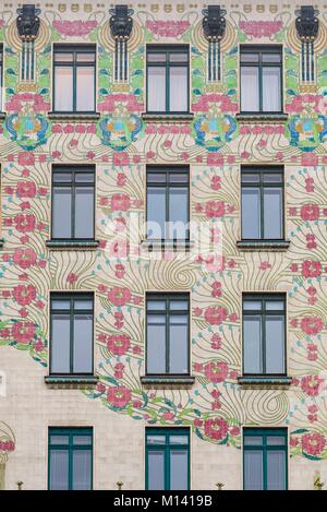 Austria, Vienna, Vienese secessione edifici di stile dall'architetto Otto Wagner Foto Stock