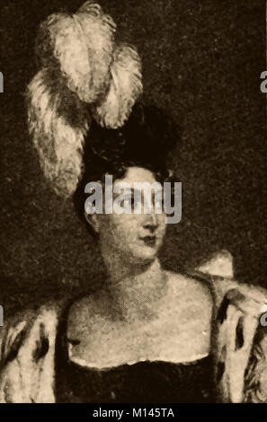 Ritratto della principessa Carlotta del Galles (1796-1819) come una giovane donna. Lei era la moglie del Principe Leopoldo di Sassonia Coburgo - Gotha-Saalfeld (più tardi Re Leopoldo I del Belgio) e il figlio unico del futuro British re Giorgio IV Foto Stock