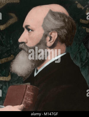 Charles Gounod (1818-1893). Il compositore francese. Ritratto. Incisione. Colorati. Foto Stock