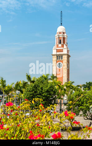 La storica torre dell'orologio di Hong Kong, Cina Foto Stock