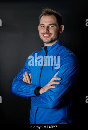 Dom Parsons durante un arredare la sessione in ADIDAS Stockport. Stampa foto di associazione. Picture Data: lunedì 22 gennaio, 2018. Foto di credito dovrebbe leggere: Tim Goode/PA FILO Foto Stock