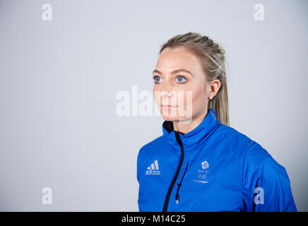 Il bigodino Anna Sloan durante un arredare la sessione in ADIDAS Stockport. Stampa foto di associazione. Picture Data: mercoledì 24 gennaio, 2018. Foto di credito dovrebbe leggere: Tim Goode/PA FILO Foto Stock