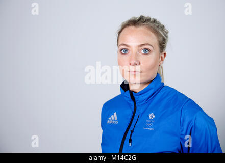 Il bigodino Anna Sloan durante un arredare la sessione in ADIDAS Stockport. Stampa foto di associazione. Picture Data: mercoledì 24 gennaio, 2018. Foto di credito dovrebbe leggere: Tim Goode/PA FILO Foto Stock