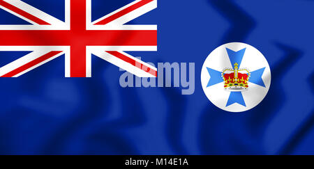 3D Bandiera del Queensland, Australia. 3D'illustrazione. Foto Stock