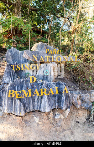 L'entrata principale per il Parco Nazionale Tsingy de Bemahara (Madagascar) Foto Stock