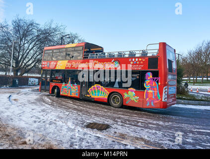 Gita double decker il nostro autobus nella città di Glasgow, Regno Unito Foto Stock