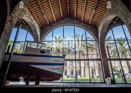 Vista interna del museo Marritime a Barcellona royal cantiere,area portuale,Barcellona. Foto Stock