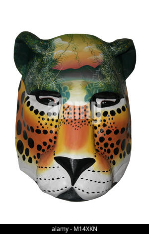 Jaguar Boruca Mask Foto Stock