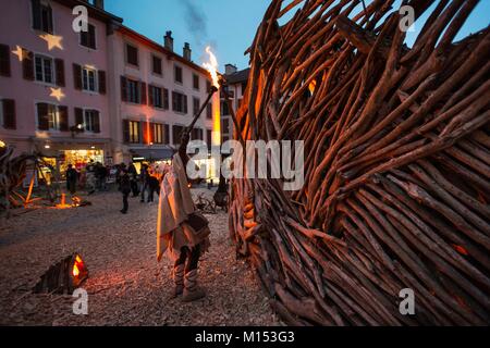 Francia, Haute Savoie, Evian, il favoloso villaggio e la legenda Flottins Foto Stock