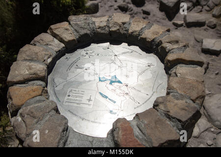 Mappa sulla cima di Monte Table Foto Stock