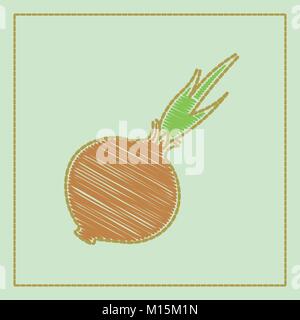 Fresche e vegetali cipolla icona isolato. Onion per mercato di fattoria, vegetariano ricette di insalata di design. Illustrazione Vettoriale