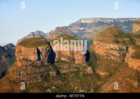 Drakensberge,Tre Rondavels,Fiume Fiume Blyde,Blyde River Canyon,Panorama Route,Mpumalanga Provincia,Sud Africa Foto Stock