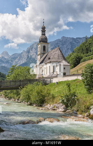 Chiesa di Ramsau vicino a Berchtesgaden in tedesco ALPI BAVARESI Foto Stock