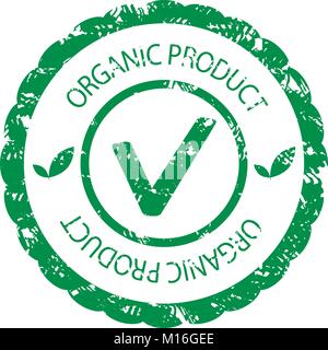 Prodotto organico timbro verde tenuta. Round biologico eco sticker grunge. Illustrazione Vettoriale Illustrazione Vettoriale