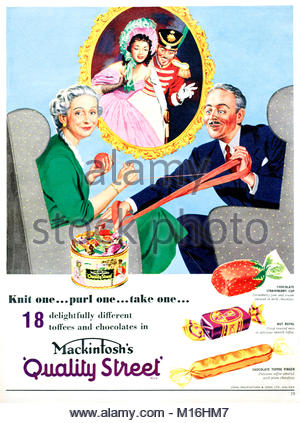Lo stagno di qualità Street cioccolatini pubblicità vintage 1956 Foto Stock