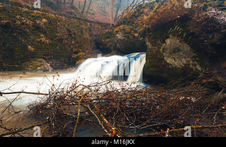 Müllerthall, Schiessentümpel cascata, Lussemburgo Foto Stock