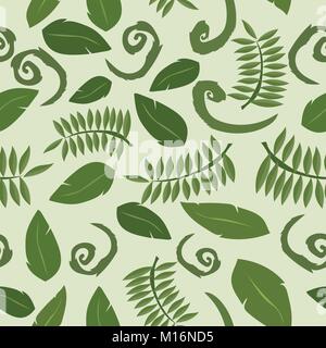 Sfondo tropicale con foglie. Seamless motivo floreale - vettore Illustrazione Vettoriale