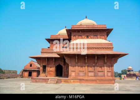 fatehpur sikri, Utttar Pradesh, Agra, India, 27th gennaio, 2017: L'architettura della Casa di Birbal Foto Stock