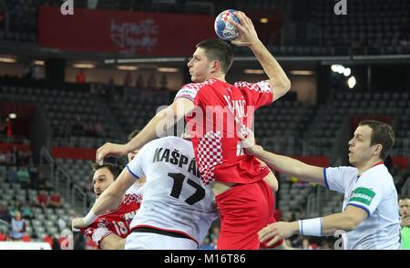 Zagabria, Croazia.Il 26 gennaio 2018, Zagreb, Croazia; unione Mens campionato di pallamano, Croazia contro la Repubblica ceca; Marko Mamic ( Croazia ) in azione Credit: Laurent Lairys/Agence Locevaphotos/Alamy Live News Foto Stock