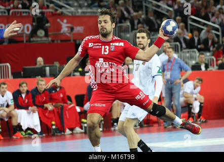 Zagabria, Croazia.Il 26 gennaio 2018, Zagreb, Croazia; unione Mens campionato di pallamano, Croazia contro la Repubblica ceca; Zlatko Horvat (Croazia) in azione Credit: Laurent Lairys/Agence Locevaphotos/Alamy Live News Foto Stock