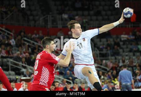 Zagabria, CroatiaJanuary 26th 2018, Zagreb, Croazia; unione Mens Stanislas Kasparek (Repubblica Ceca) in azione Credit: Laurent Lairys/Agence Locevaphotos/Alamy Live News Foto Stock