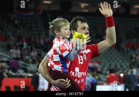 Zagabria, CroatiaJanuary 26th 2018, Zagreb, Croazia; unione Mens campionato di pallamano, Croazia contro la Repubblica ceca; Zlatko Horvat (Croazia) Credito: Laurent Lairys/Agence Locevaphotos/Alamy Live News Foto Stock