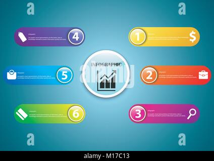 Infografico banner trasparente con icona all'interno Illustrazione Vettoriale