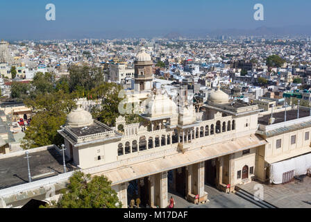 City palace udaipur India Foto Stock