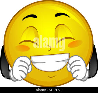 Illustrazione di un vertiginoso eccitato mascotte Smiley Foto Stock