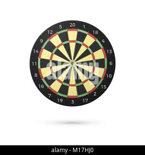 Classic Freccette Scheda con venti settori. Realistico schede Dart. Il concetto di gioco. Illustrazione di vettore isolato su sfondo bianco Illustrazione Vettoriale