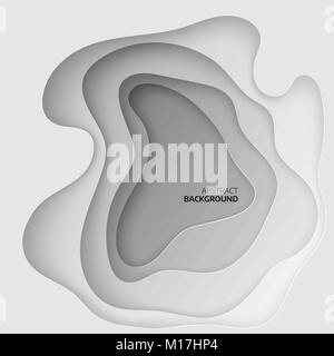 Carta tagliata forme. 3D geometrica astratta sfondo. Sfondo, modello per la progettazione di presentazioni aziendali ond poster. Illustrazione Vettoriale Illustrazione Vettoriale