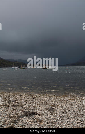 Avvicinando la tempesta, Ullapool, Wester Ross, Highlands della Scozia Foto Stock