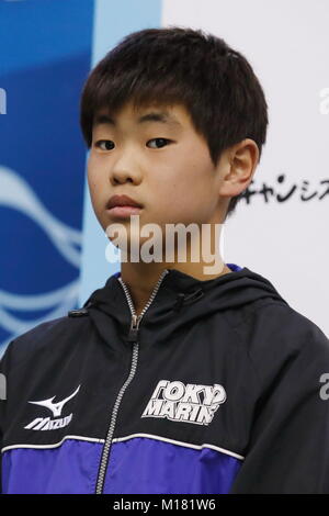 Tatsumi International centro nuoto, Tokyo, Giappone. 28 gen, 2018. Maki Kiriyama, 28 gennaio 2018 - Nuoto : Kosuke Kitajima Cup 2018, Cerimonia di premiazione a Tatsumi International centro nuoto, Tokyo, Giappone. Credito: Sho Tamura AFLO SPORT/Alamy Live News Foto Stock