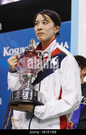 Tatsumi International centro nuoto, Tokyo, Giappone. 28 gen, 2018. Yui Ohashi, 28 gennaio 2018 - Nuoto : Kosuke Kitajima Cup 2018, Cerimonia di premiazione a Tatsumi International centro nuoto, Tokyo, Giappone. Credito: Sho Tamura AFLO SPORT/Alamy Live News Foto Stock