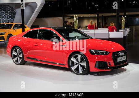 Bruxelles - Jan 10, 2018: Audi RS5 auto presentate al Bruxelles Motor Show. Foto Stock