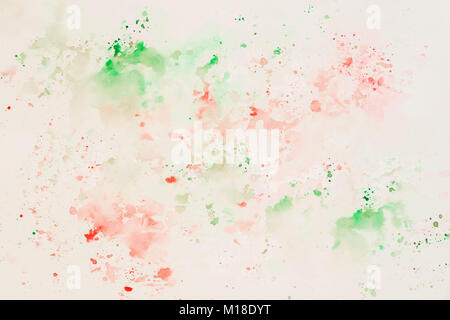Offerta luce allegre macchie multicolori sul libro bianco, sfumature di primavera. Acquerelli astratti disegnati a mano, immagine di sfondo splash, sfumature colorate in bianco. Foto Stock