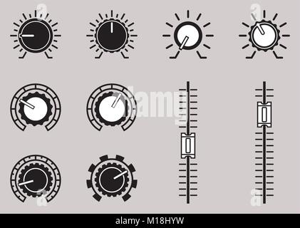 Per il controllo del volume simbolo icon set. Illustrazione Vettoriale Illustrazione Vettoriale