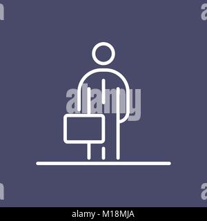 Business man persone icona linea semplice illustrazione piana. Illustrazione Vettoriale