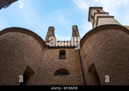Corsica: la chiesa parrocchiale di San Giovanni Battista, la chiesa più grande dell'isola, costruito dal 1636 al 1666 nel centro della cittadella di Bastia Foto Stock