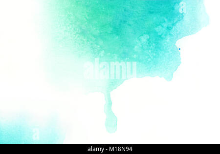 Acquerelli di sfondo. Verde Turchese e blu Foto Stock