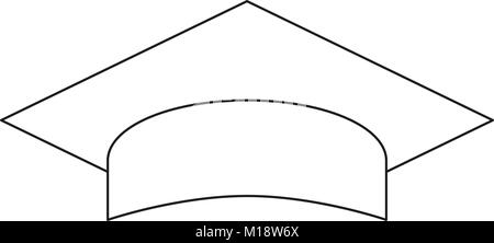 Scuola college university line art poster icona hat. Illustrazione Vettoriale