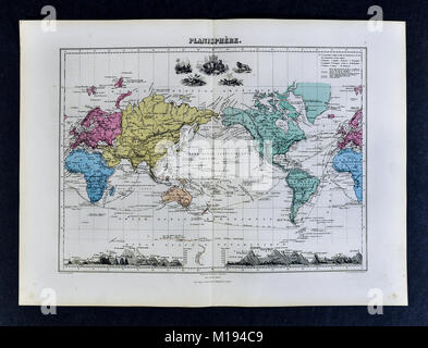 1877 Migeon mappa Foto Stock