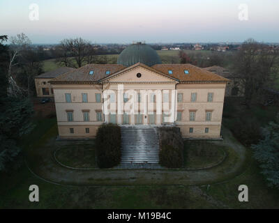 Vista aerea di villa Levi in Coviolo, università, Reggio Emilia, Italia Foto Stock